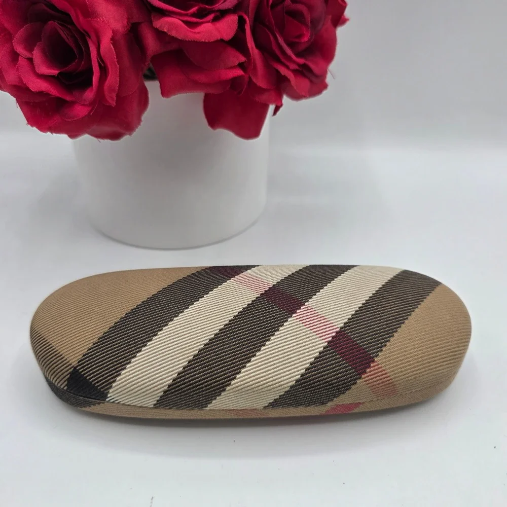 Burberry Nova Check Hard Sunglasses Eyeglasses Case‎ Beige Brown Made in Italy